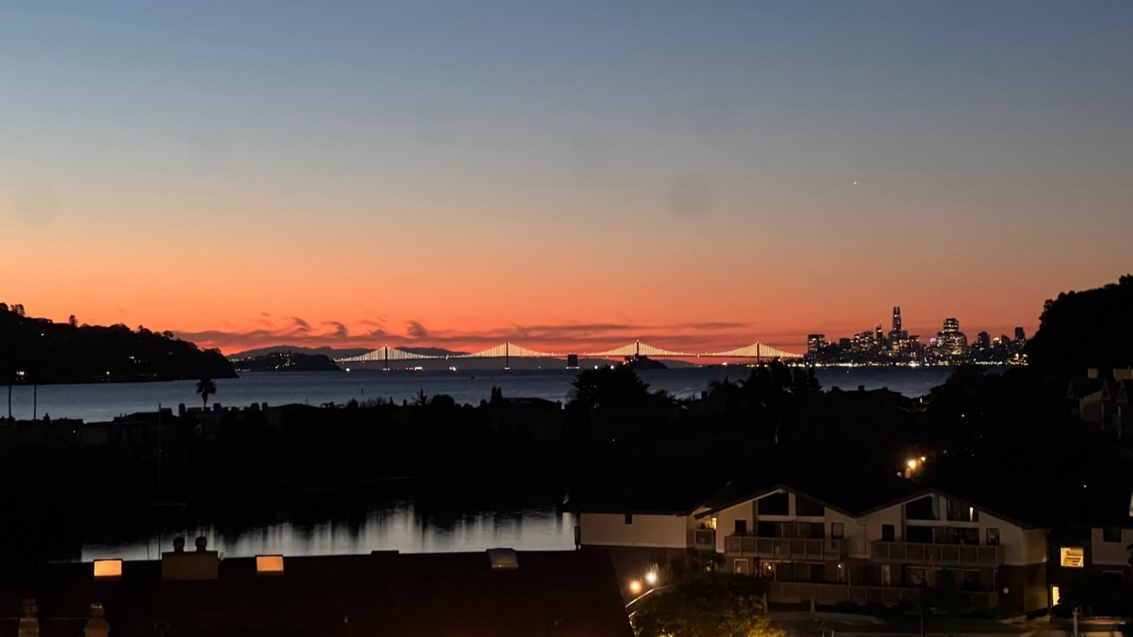 Sunset over the bay from Marin